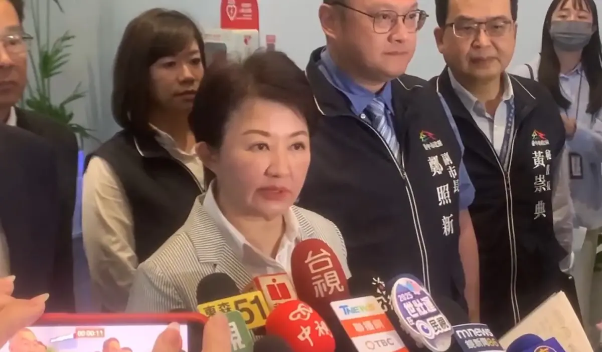 ▲台中市長盧秀燕公開挺總統賴清德和行政院長卓榮泰提出的880億特別預算。（圖／記者顏幸如攝，2025.04.07）