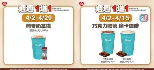 萊爾富咖啡周周有買一送一。(圖/業者提供、記者整理) ▲萊爾富咖啡周周有買一送一。(圖/業者提供、記者整理)