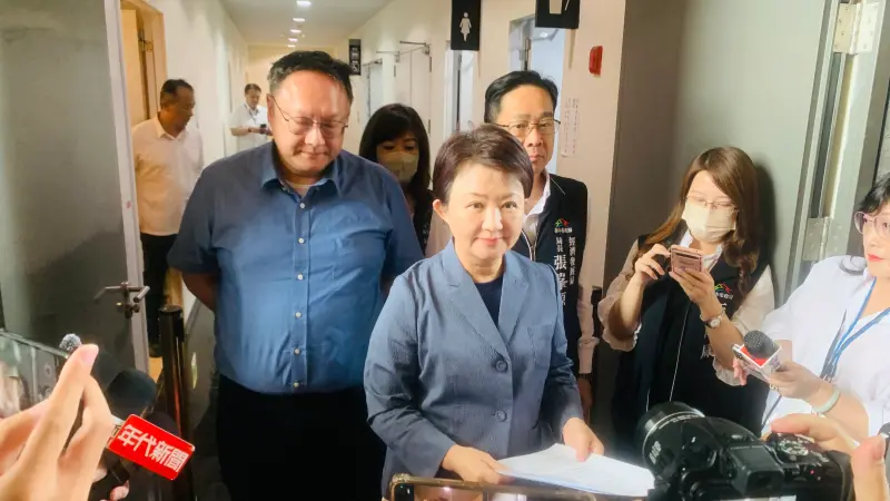 ▲台中市長盧秀燕被問及大罷免，巧妙的表達自己看法。（圖／記者顏幸如攝，2025.04.08）