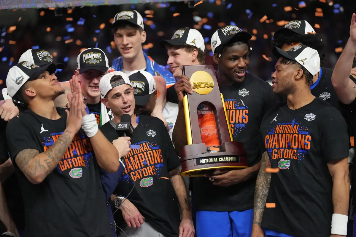 ▲佛羅里達大學在2025年NCAA冠軍戰逆轉擊敗休士頓，拿下隊史第3冠，也是自2007年以來首座全美冠軍，為本屆賽事寫下最高潮。（圖／路透／達志影像）