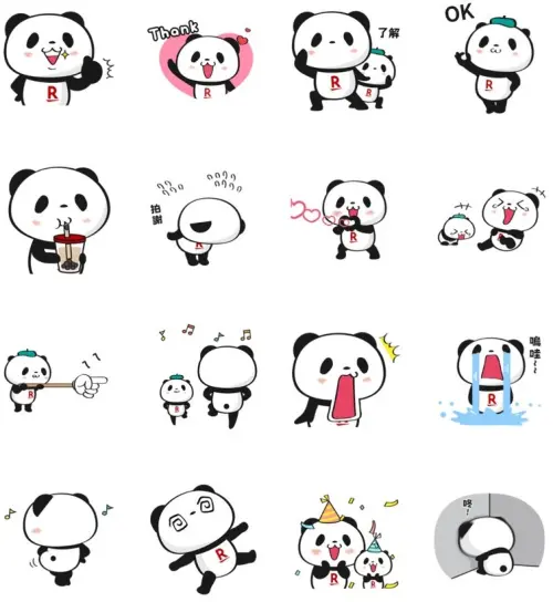 ▲LINE免費貼圖「樂天胖達的耍萌日常：可愛無敵！」。（圖／取自LINE）