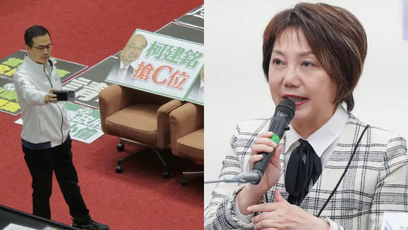 ▲羅智強與「柯建銘搶C位」手板合照，范雲狠酸他怎麼還有臉罵別人？（圖／翻攝自范雲臉書）