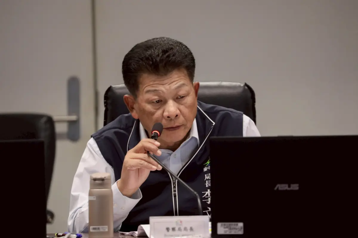 ▲市府警察局長李文章指出，詐騙案件嚴重，中市警局近三年破獲詐團逾千件、查扣不法所得超過20億元。(圖／柳榮俊攝2025.4.8)