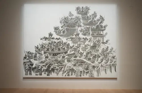 「往來/照見」典藏研究展作品─陳浚豪《女媧神宮》。 ▲「往來/照見」典藏研究展作品─陳浚豪《女媧神宮》。