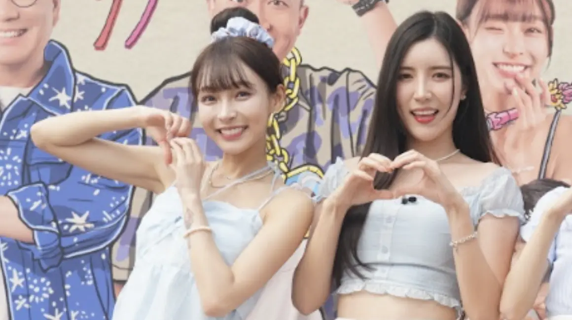 ▲Fubon Angels「韓籍啦啦隊女神」南珉貞（右）日前聲量慘輸同隊的李珠珢，今（8）日在節目《女孩好野2》記者會上分享心情，不服輸嗆聲目標要爭到第1名，反觀林襄（左）則持續精進舞蹈，頻求助同隊的李多慧。（圖／東森提供）