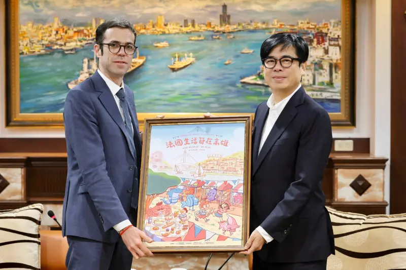 ▲法國在台協會龍燁主任拜會高雄市長陳其邁，雙方就再度合作「2025法國生活節在高雄」、教育及產業合作等議題深入交流。（圖／高市府提供）