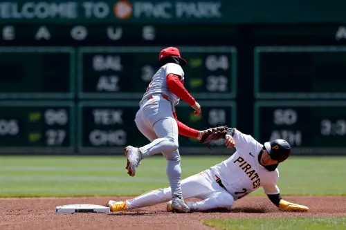 ▲鄭宗哲今戰發動盜壘，原先判定安全上壘，可惜後續改判為出局。（圖／美聯社／達志影像）