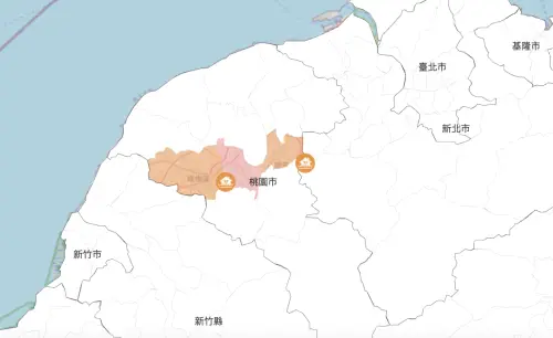 ▲鋒面通過影響，桃園市上午出現時雨量50毫米以上的雨勢，水利署緊急發布「淹水警戒」。（圖／翻攝水利署）