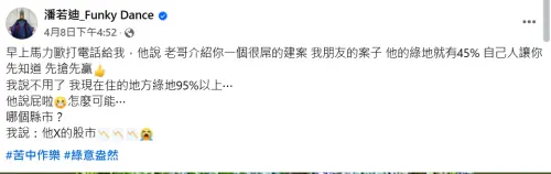 台股一度暴跌!潘若迪怒吼:他X的股市 ▲台股一度暴跌!潘若迪怒吼:他X的股市