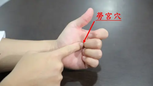 ▲勞宮穴。(圖/花蓮慈院提供) ▲勞宮穴。(圖/花蓮慈院提供)