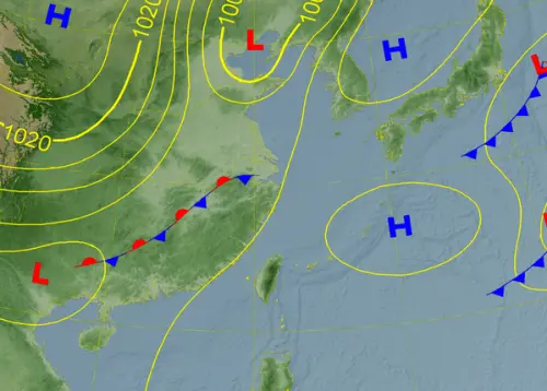 ▲今天在台灣上空並無明顯降雨系統影響，各地雨勢趨緩，以多雲為主。（圖／中央氣象署）