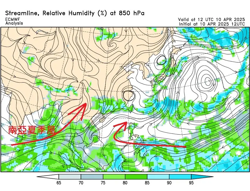 ▲南亞夏季風過去都是5月到華南，不過今年提早將近一個月發生。（圖／取自「鄭明典」臉書）