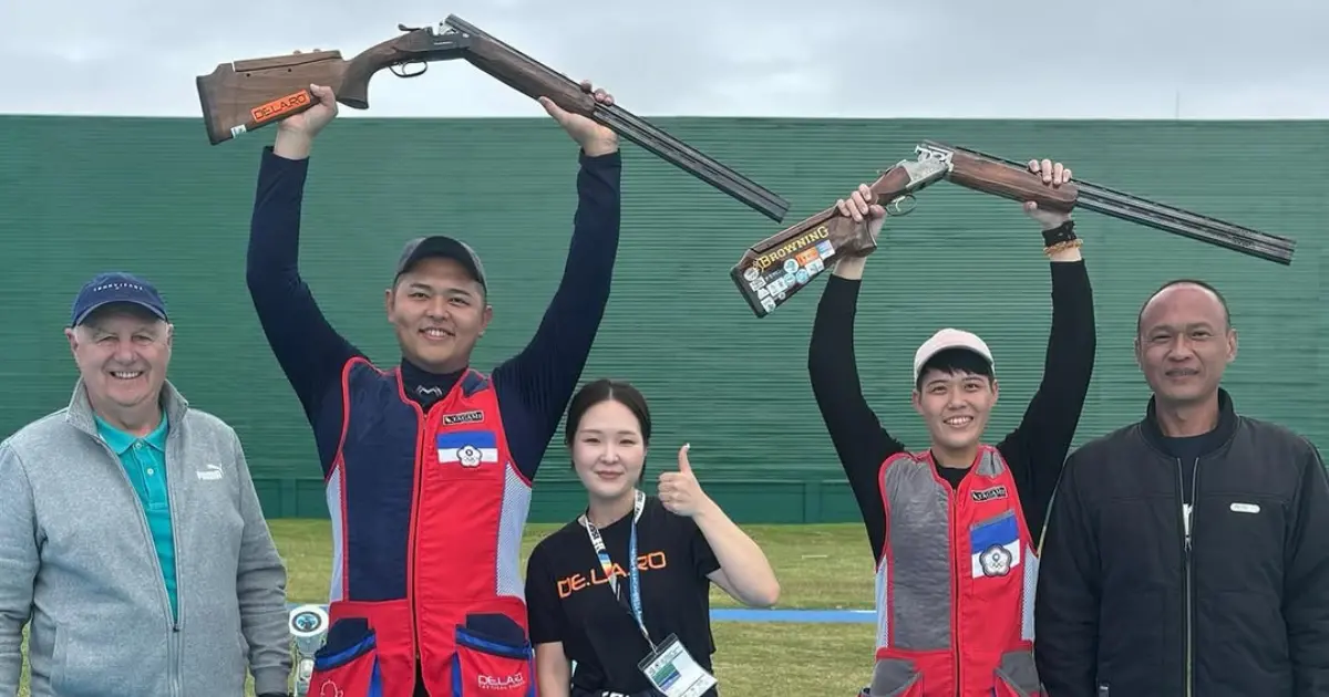 ▲2025年射擊世界盃在阿根廷布宜諾斯艾利斯舉行，台灣射擊代表隊傳來佳音。楊昆弼與劉宛渝在不定向飛靶混合團體賽攜手奪下金牌，寫下兩人合作以來在世界盃的首面金牌。（圖／中華射擊協會提供）