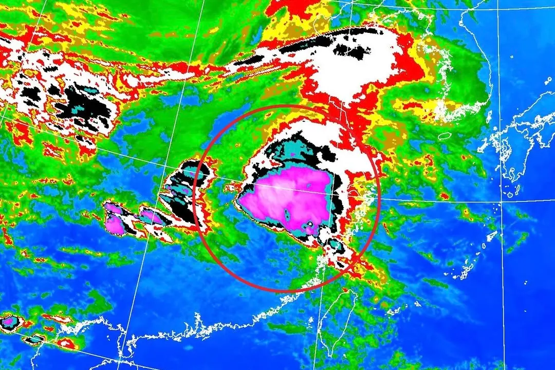 ▲今日鋒面靠近，各地要留意局部大雨發生，此為紅外線色調強化雲圖，是暖季降雨即將到來的預告。（圖／取自鄭明典臉書）