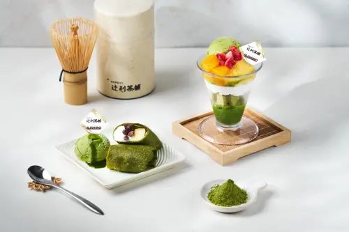 不是辻利、伊藤園!全家「星巴克平替版」甜點45元爆紅:茶香濃郁 ▲辻利茶舗X台灣壽司郎即將開吃「辻利抹茶芒果聖代」與「辻利抹茶可麗餅」。(圖/辻利茶舗提供)
