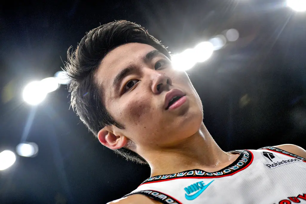 ▲河村勇輝於例行賽最終戰代表灰熊替補出賽，拿到12分為全場最高，上半場抄截後的第一時間背後長傳，不僅引發全場驚呼，賽後球迷也大讚他是「真人版宮城良田」。（圖／美聯社／達志影像）