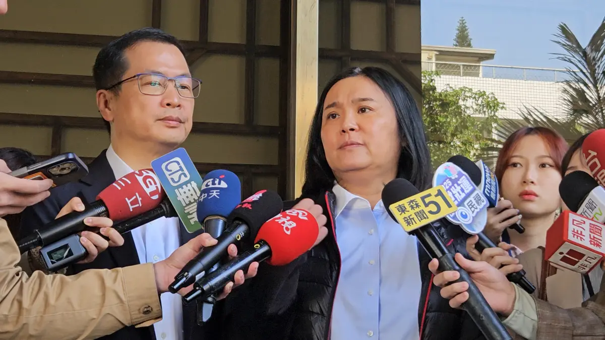 ▲國民黨立委陳玉珍在台北地檢署受訪。（圖／記者劉松霖攝）