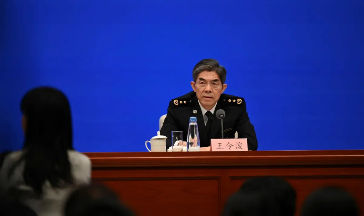 ▲中國海關總署14日舉行記者會，介紹中國2025年第一季進出口狀況。（圖／美聯社／達志影像）