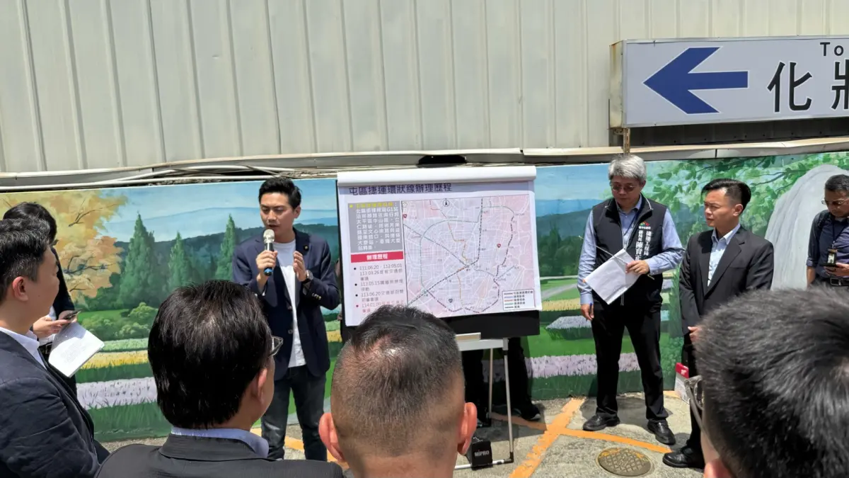 ▲國民黨立委廖偉翔今與立院交通委員會成員到台中考察。（圖／廖偉翔提供）