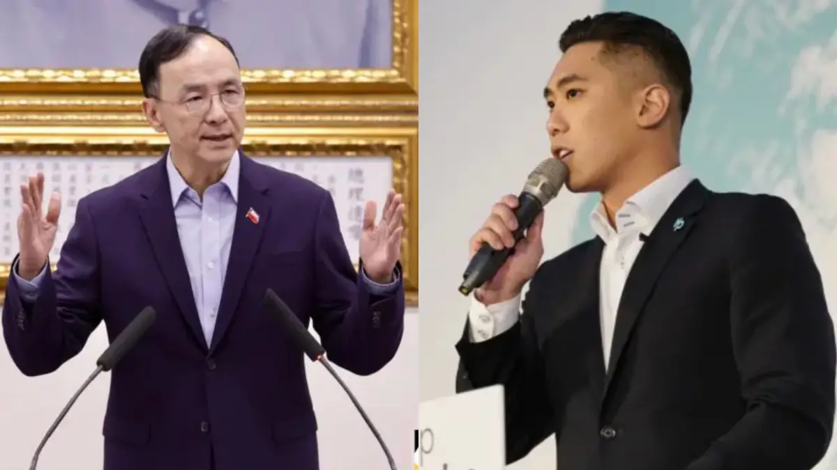 ▲身為國民黨主席的朱立倫（左）連續2晚缺席黨公職聲援現場，民眾黨新北市議員陳世軒（右）不忍了開嗆。（圖 ／NOWnews資料照、陳世軒服務處提供）