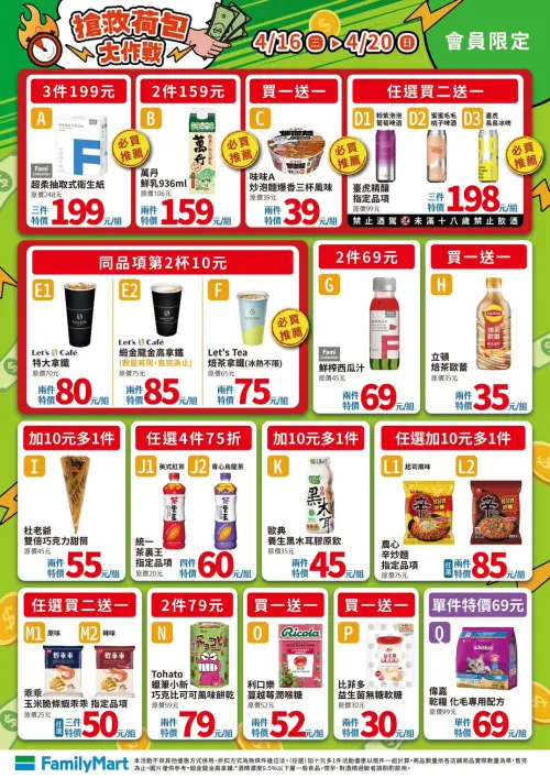 ▲全家會員優惠是4月16日至4月20日。(圖/業者提供) ▲全家會員優惠是4月16日至4月20日。(圖/業者提供)