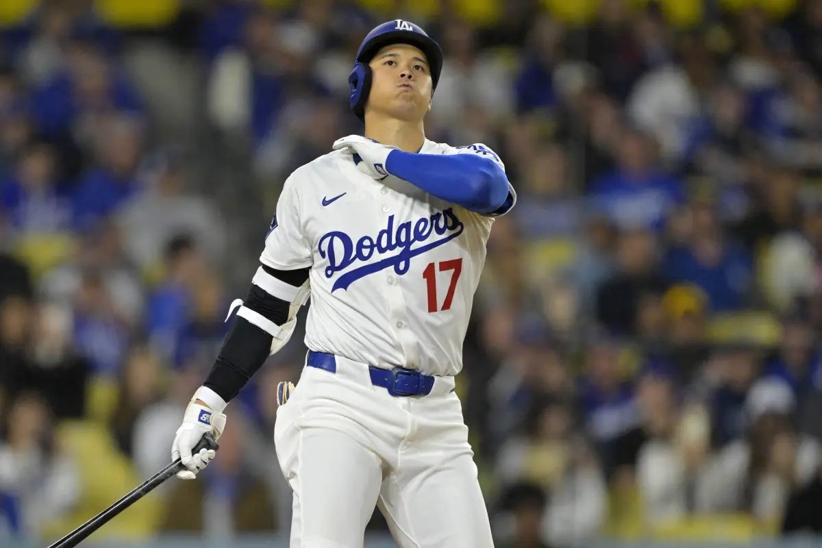 ▲大谷翔平本季以「第一棒、指定打擊」出賽，雖繳出打擊率0.288、6轟、OPS 0.930的亮眼數據，但因得點圈機會偏少，棒次安排引發質疑。（圖／美聯社／達志影像）