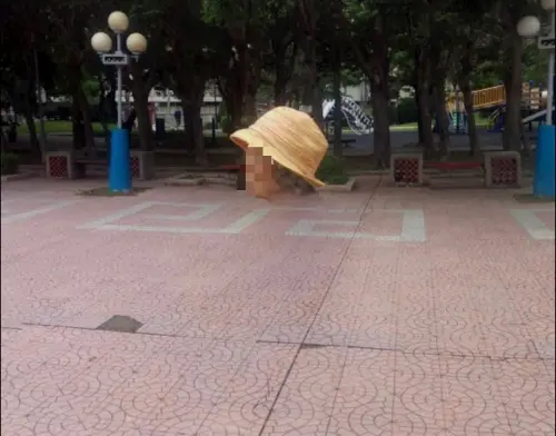 恐怖！新竹孔廟廣場驚見斷頭阿嬤　民眾：實景地圖攝影問題
