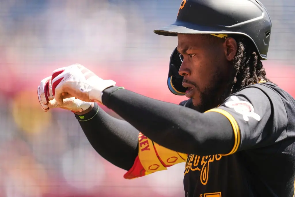 ▲海盜Oneil Cruz繼前一戰轟出滿貫砲後，本場比賽於首局開轟，打出本季第4發全壘打，也是連續兩場開砲，成為海盜唯一得分來源。（圖／美聯社／達志影像）