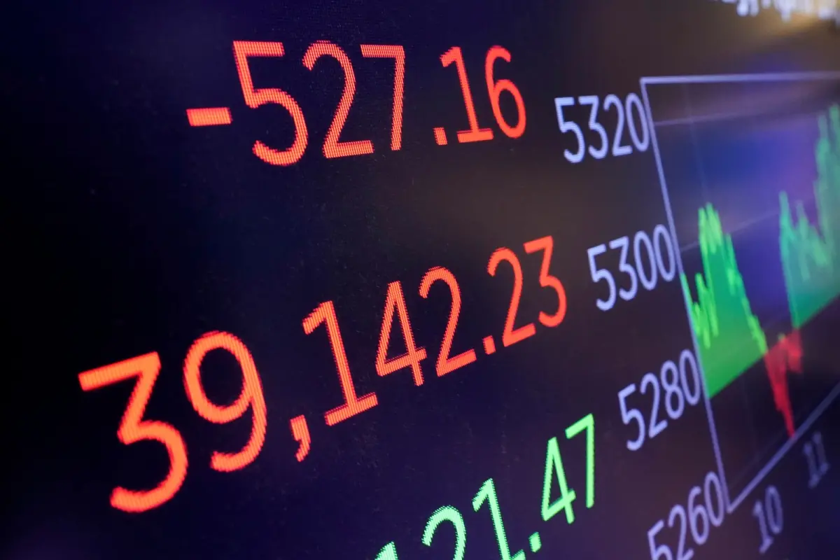 ▲美股17日在復活節假期前受壓，開盤後各指數各自反覆發展，收盤時漲少跌多，道瓊工業指數挫逾500點。（圖／美聯社／達志影像）