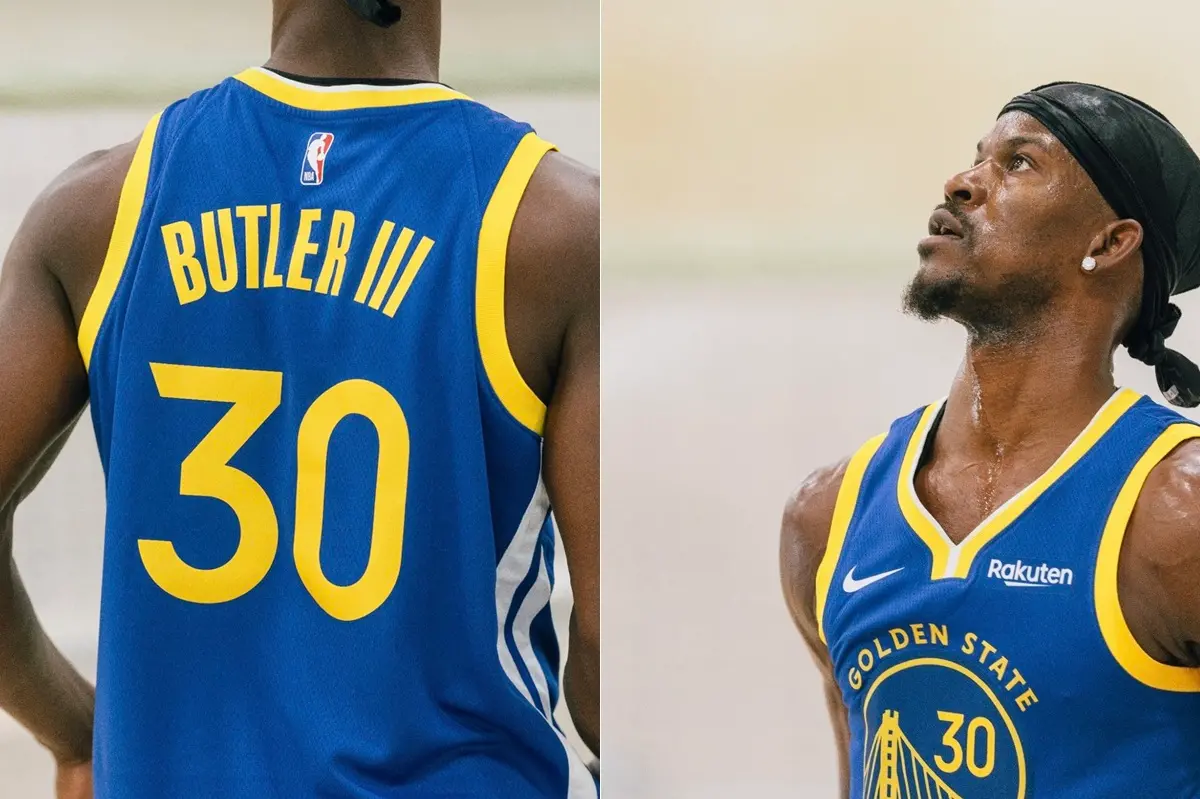 ▲勇士球星「士官長」Jimmy Butler今（18）日也在社群上新增多張自己穿著「30號球衣」練球的圖片，而30號正是勇士當家球星Stephen Curry的標誌背號。（圖／取自Jimmy Butler X）