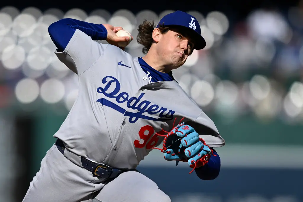 ▲洛杉磯道奇27歲右投Landon Knack被點名，若交易到洋基，有機會變成全職先發，他是交易市場上受到關注的潛力新星。（圖／美聯社／達志影像）