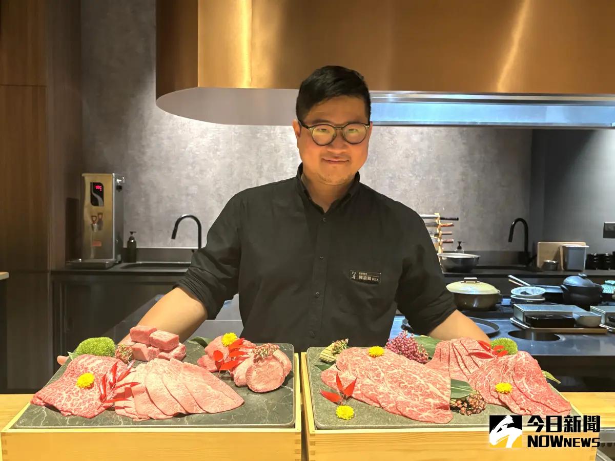 ▲「響板前燒肉」以日本和牛為主要食材，且選用不同品種與部位，依照油花分佈搭配醬汁燒烤，風味獨特。（圖／記者金武鳳攝，2025.4.18)