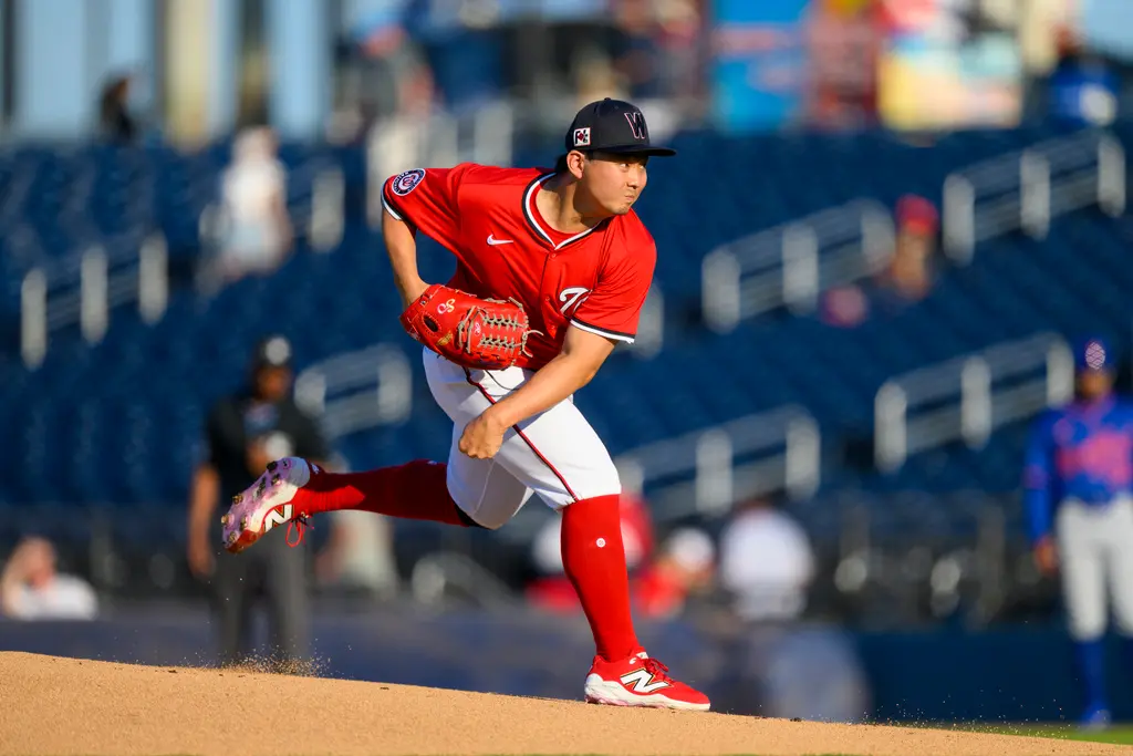 ▲美國職業棒球大聯盟（Major League Baseball）目前效力於華盛頓國民體系3A的日本投手小笠原慎之介傳出傷情。（圖／美聯社／達志影像）