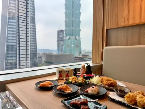 ▲饗賓「貓將壽司」爽看台北101美景。（圖／記者蕭涵云攝）