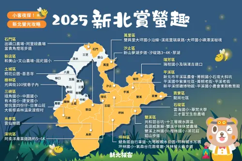 ▲新北市政府列出賞螢秘境懶人包（圖／新北市政府提供）