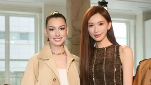 ▲ 林志玲無論氣色、身材還是氣質都依舊凍齡，與 42 歲的安海瑟薇並肩而站，竟毫無年齡差，令網友大讚「完全看不出來差 8 歲」。（圖／摘自林志玲IG）