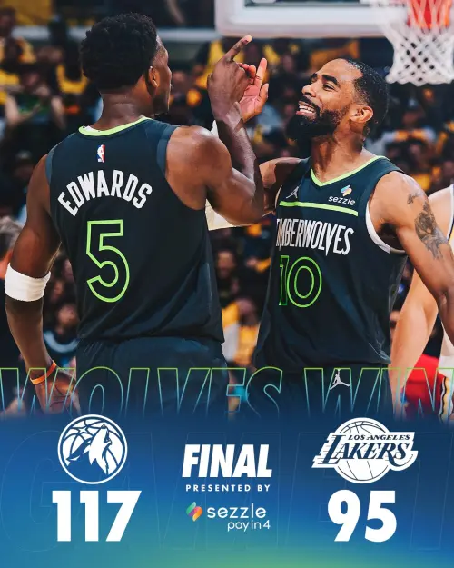 灰狼首戰大勝湖人,Naz Reid三分球9投6中,得到23分。Jaden McDaniels得到25分,三分球3投3中;主將A「蟻人」Anthony Edwards表現全面,得到22分9助攻8籃板。 ▲灰狼首戰大勝湖人,Naz Reid三分球9投6中,得到23分。Jaden McDaniels得到25分,三分球3投3中;主將A「蟻人」Anthony Edwards表現全面,得到22分9助攻8籃板。(圖/明尼蘇達灰狼X)