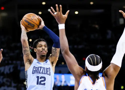▲灰熊被打爆！Ja Morant自嘲：我們不會再這麼爛一次了。（圖／美聯社／達志影像）