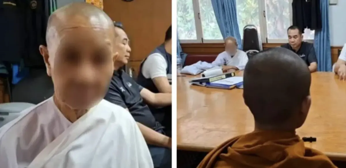 ▲居住在泰國烏汶府的74歲尼姑塔溫（Thawin）指控，年僅19歲沙彌納拉威（Narawith）多次嘗試性侵她。（圖／翻攝自X）
