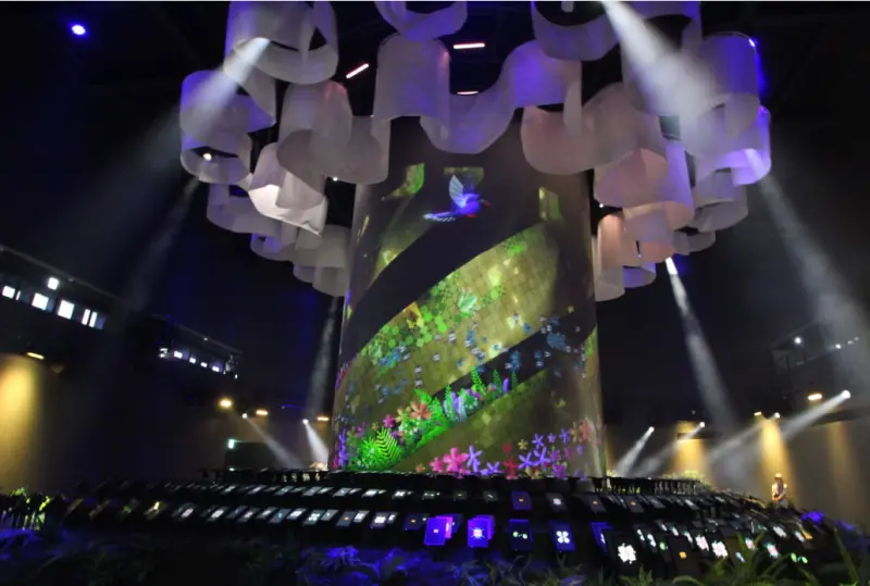    ▲本次獲得「最佳展覽或展示獎」銅獎的「生命劇場」是進入Tech World館的第一個展區（圖／記者鍾泓良）  