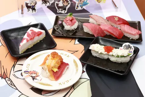 不是麥當勞!西門町早上9點人潮擠爆 冒雨排隊等壽司郎排球少年 ▲壽司郎《排球少年!!》4款聯名餐點。(圖/記者吳翊緁攝)