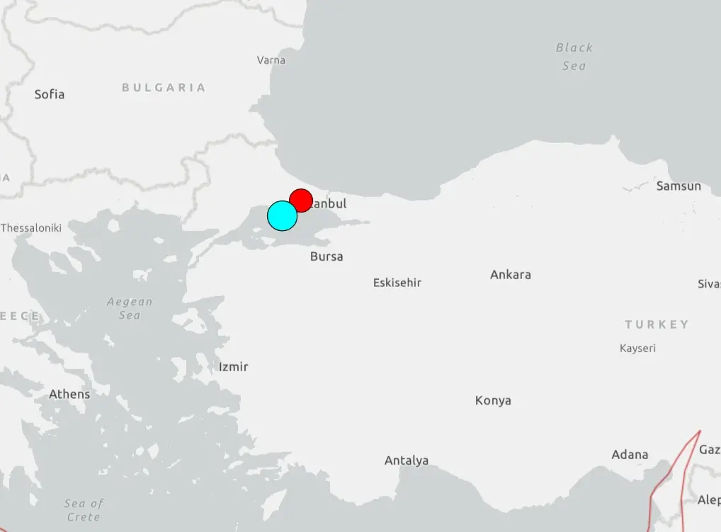 ▲土耳其伊斯坦堡發生規模6.2強震。（圖／USGS）