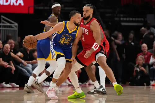 ▲休士頓火箭新星Jalen Green直言球隊目標是打進總冠軍賽，而Dillon Brooks（圖右）則表示金州勇士是自家球隊的墊腳石。（圖／美聯社／達志影像）