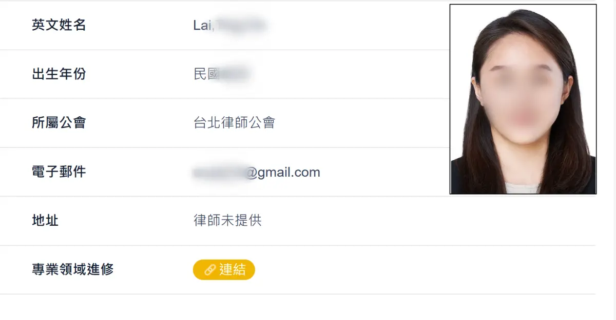 ▲投保中心賴姓律師擷取同事IG大頭貼再發文罵髒話，遭到北檢起訴。（圖／翻攝法務部律師查詢系統）