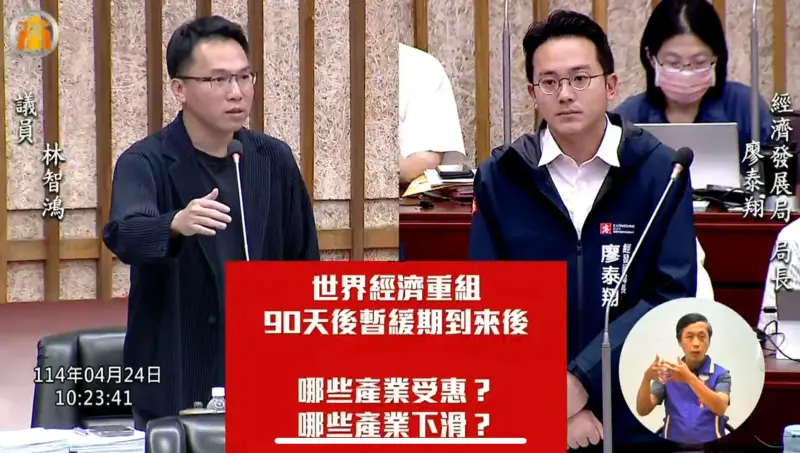 ▲因應美國關稅衝擊，高雄市議員林智鴻今天提出減稅、減租、融資、展延的各項措施，希望能幫助產業度過難關。（圖／市議員林智鴻辦公室提供）