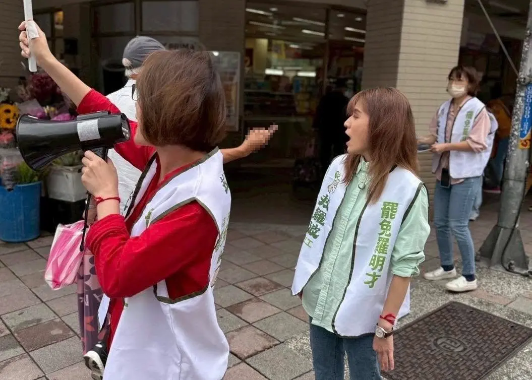 ▲台北市議員顏若芳日前前往新店協助罷免宣傳，也遭不理性民眾比中指侮辱。（圖／取自顏若芳臉書）