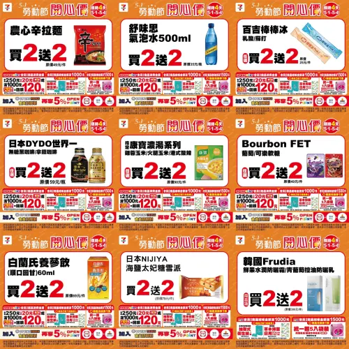 ▲7-11五一勞動節優惠是5月1日至4日。（圖／業者提供、記者整理）