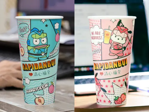 ▲清心福全最新漫畫風「三麗鷗男團」聯名紙杯開搶。（圖／清心福全提供）