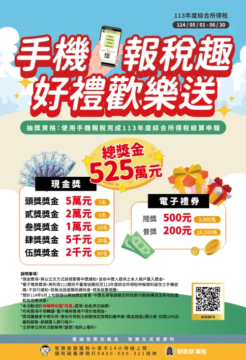 ▲手機報稅抽獎。（圖／財政部）