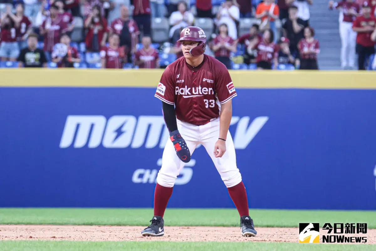 ▲樂天桃猿張趙紘敲出生涯首安、首打點，賽後笑說自己好像專打洋投。（圖／記者朱永強攝）